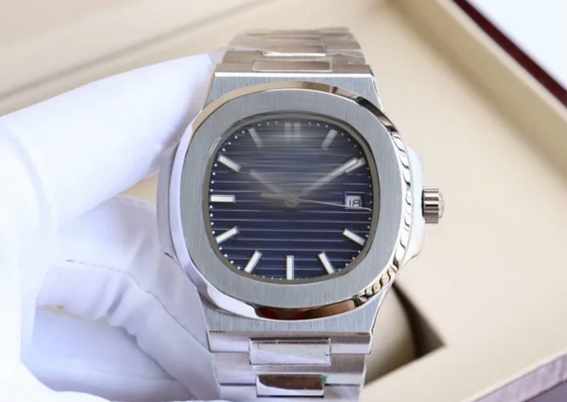 Ratek Rillipe Silver Nautilus Watch Marine Dial Watch