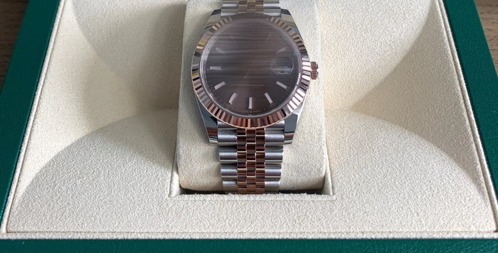 Polex Two Tone Rosegold Silver Jatedust Jubillee armband Watch Rosegold Dial