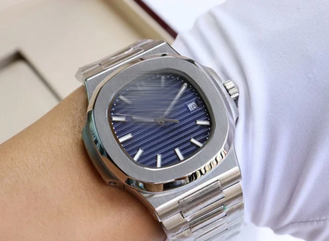 Ratek Rillipe Silver Nautilus Watch Marine Dial Watch