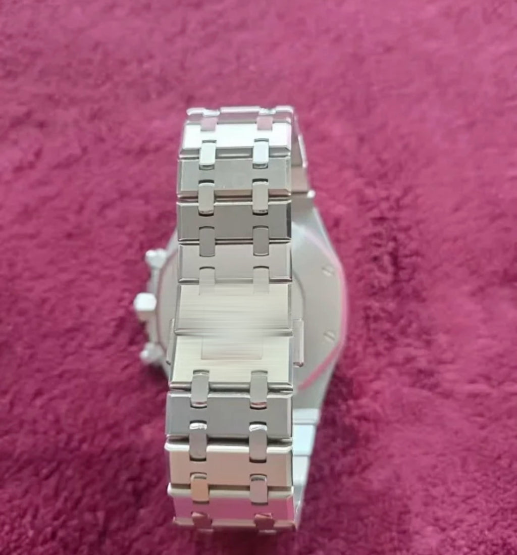 Aidemars Puguet Silver Chonograph Black Dial Watch