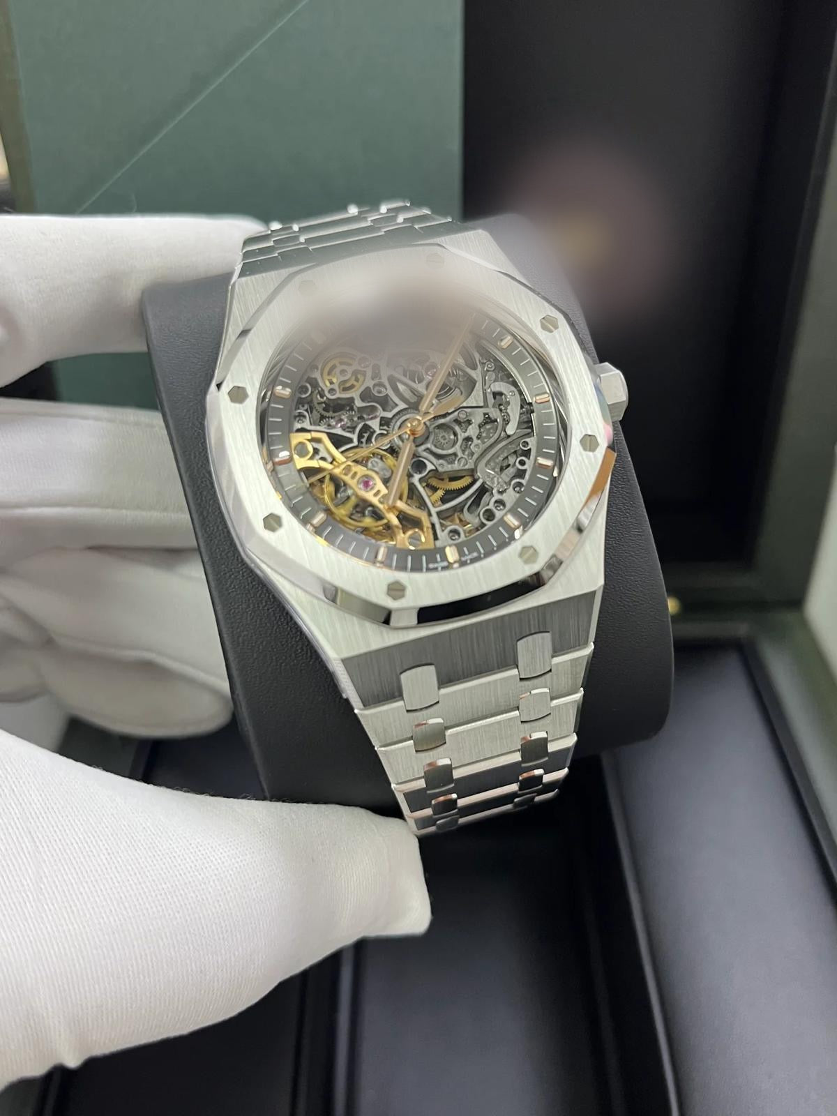 Aidemars Puguet Royale Oak Silver Skeleton Dial Watch