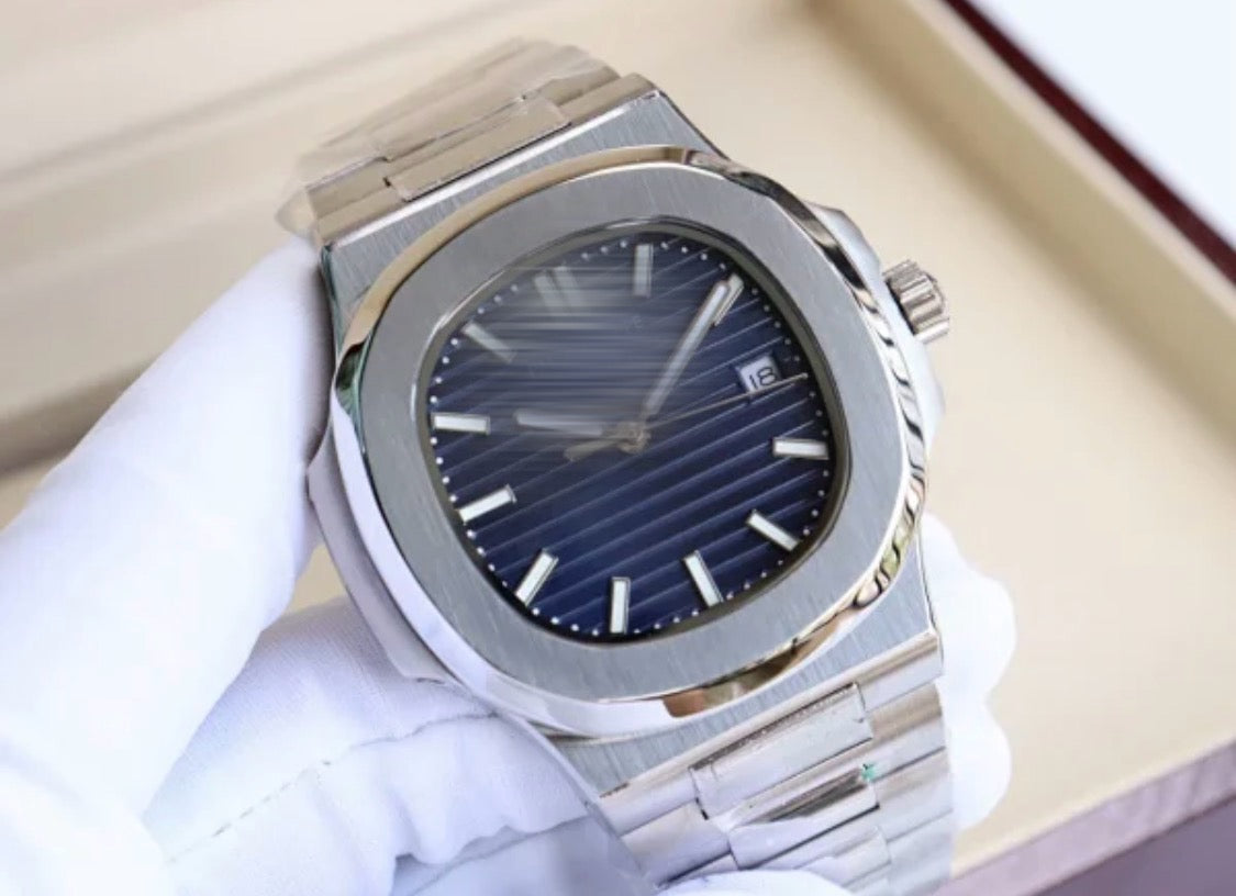 Ratek Rillipe Silver Nautilus Watch Marine Dial Watch