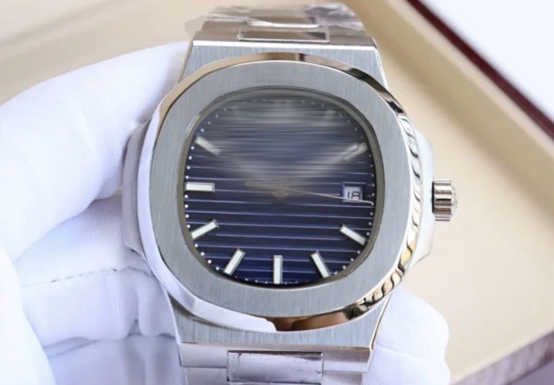 Ratek Rillipe Silver Nautilus Watch Marine Dial Watch
