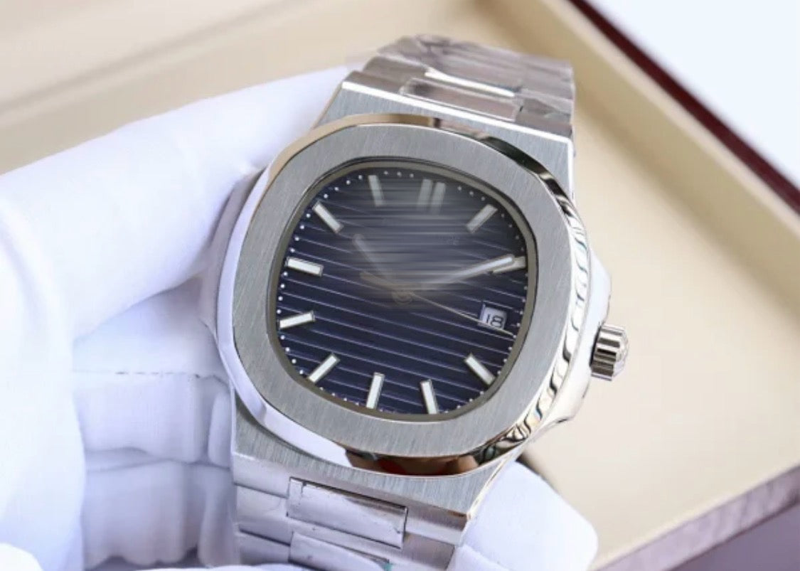 Ratek Rillipe Silver Nautilus Watch Marine Dial Watch