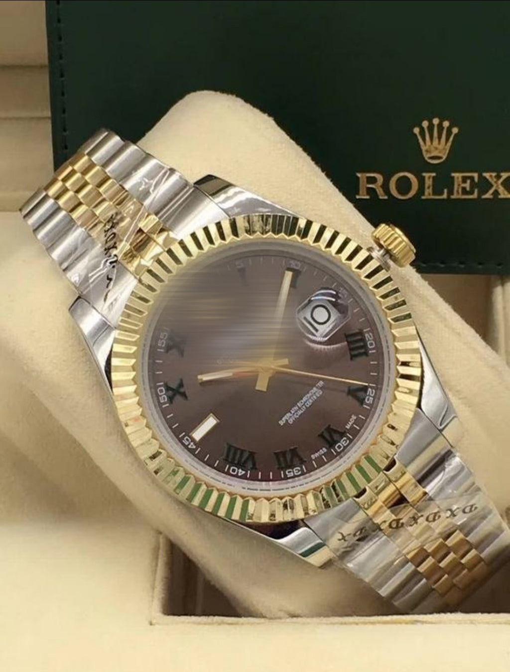 Polex Silver Gold Two-Tone Wimbledon Jubilee Bracelet Watch