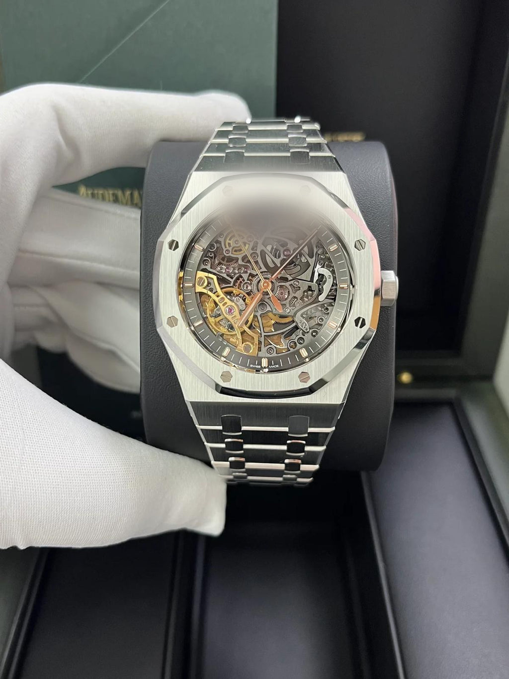 Aidemars Puguet Royale Oak Silver Skeleton Dial Watch