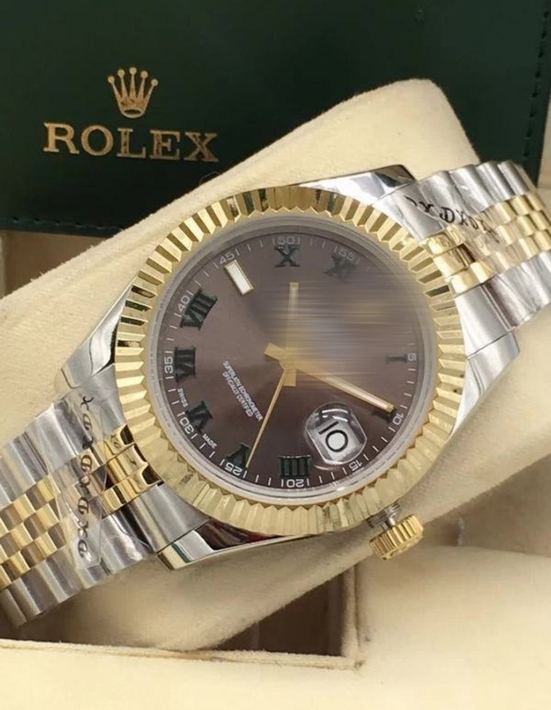 Polex Silver Gold Two Tone Wimbledon Jubillee armband Watch