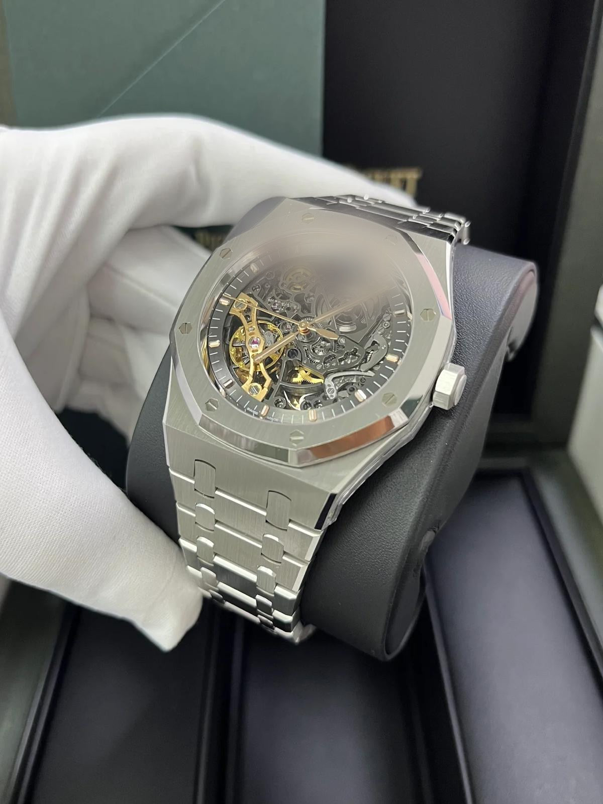 Aidemars Puguet Royale Oak Silver Skeleton Dial Watch