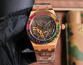 Aidemars Puguet Royale Oak Rose Gold Watch Skeleton Dial (Rainbow Diamonds)